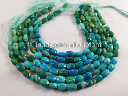 Natural  Blue Opalina Shaded  Faceted Oval Beads
